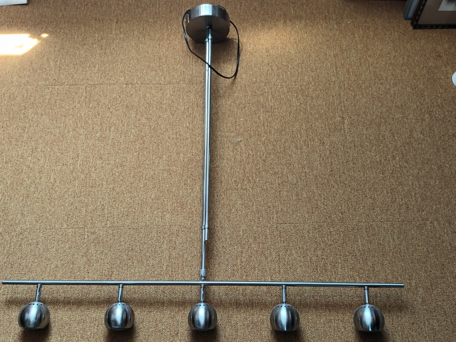 Moderne hanglamp met 5 spots - geborsteld metaal