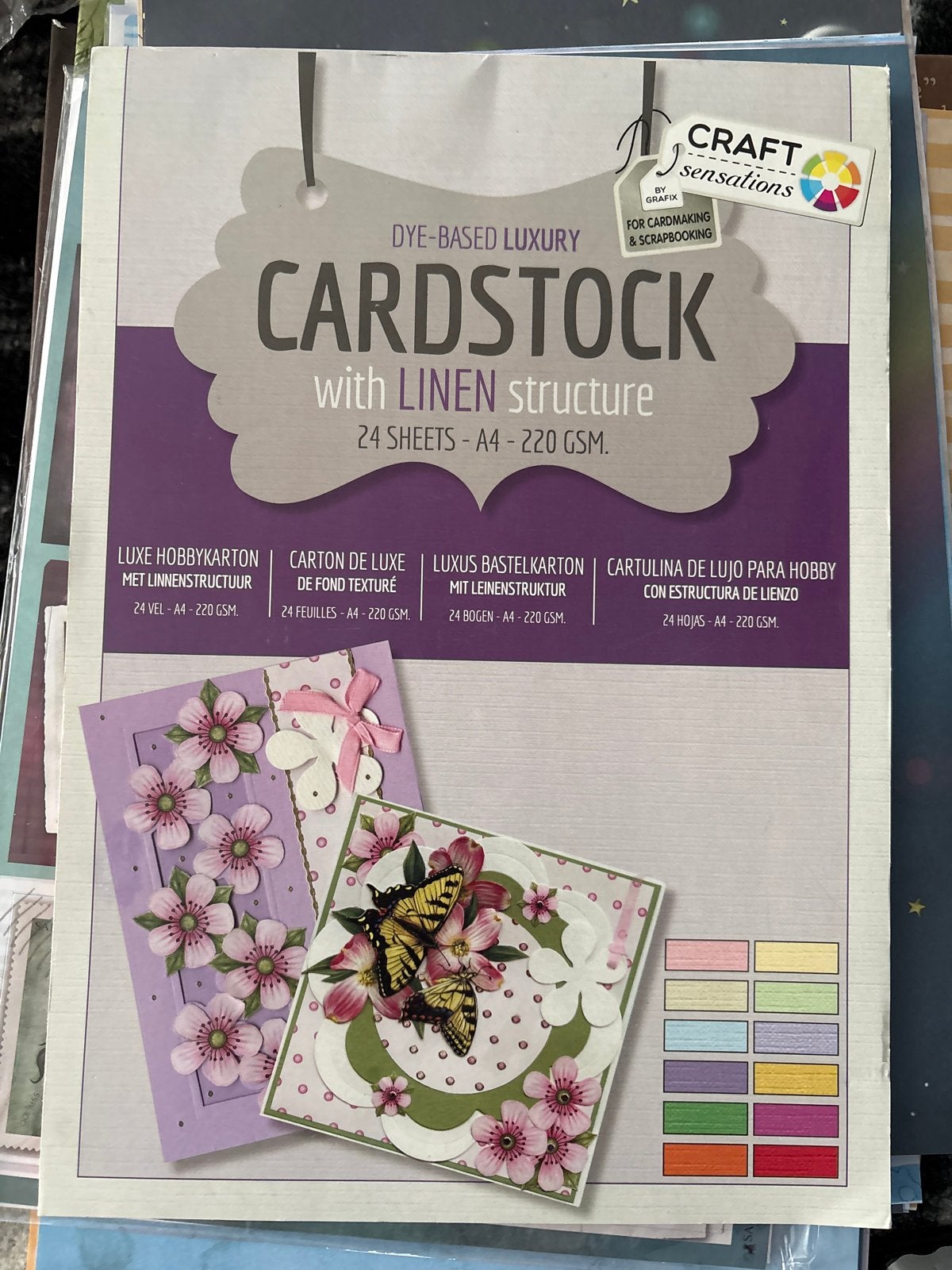 Luxe Hobbykarton met Linnenstructuur - 24 vellen A4, Ophalen of Verzenden, Nieuw, Overige thema's