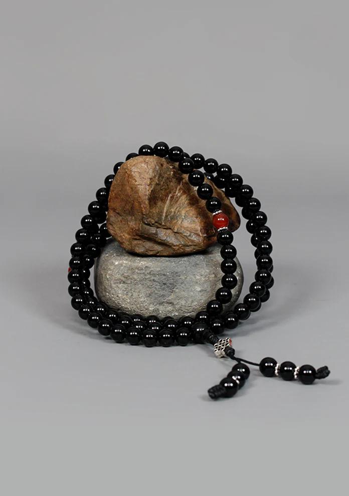 Onyx gebedsmala, Verzenden, Zwart, Nieuw, Nepalhandwerk.nl