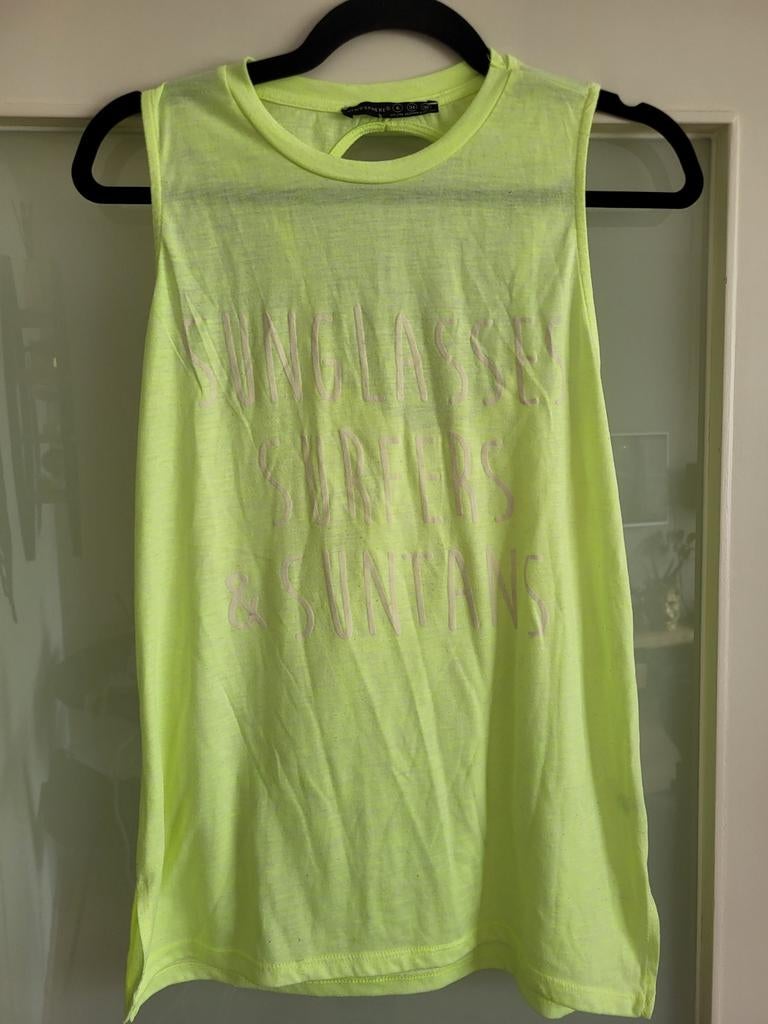 Neon geel topje Primark maat 32, Primark, Geel, Ophalen of Verzenden, Zonder mouw