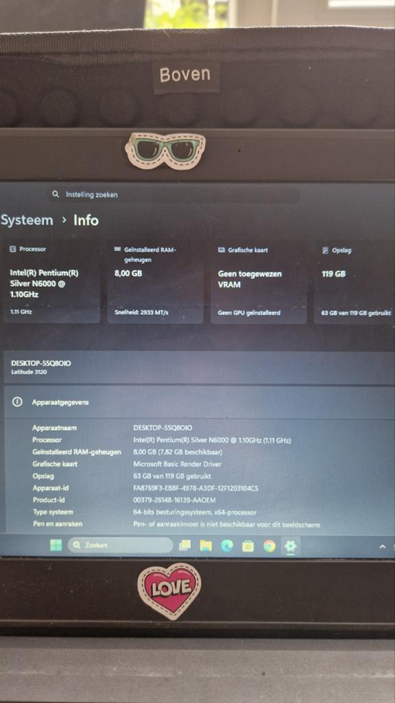 Dell Latitude 3120, Computers en Software, Windows Laptops, 2 tot 3 Ghz, Qwerty, Intel Pentium Silver N6000, 8 GB