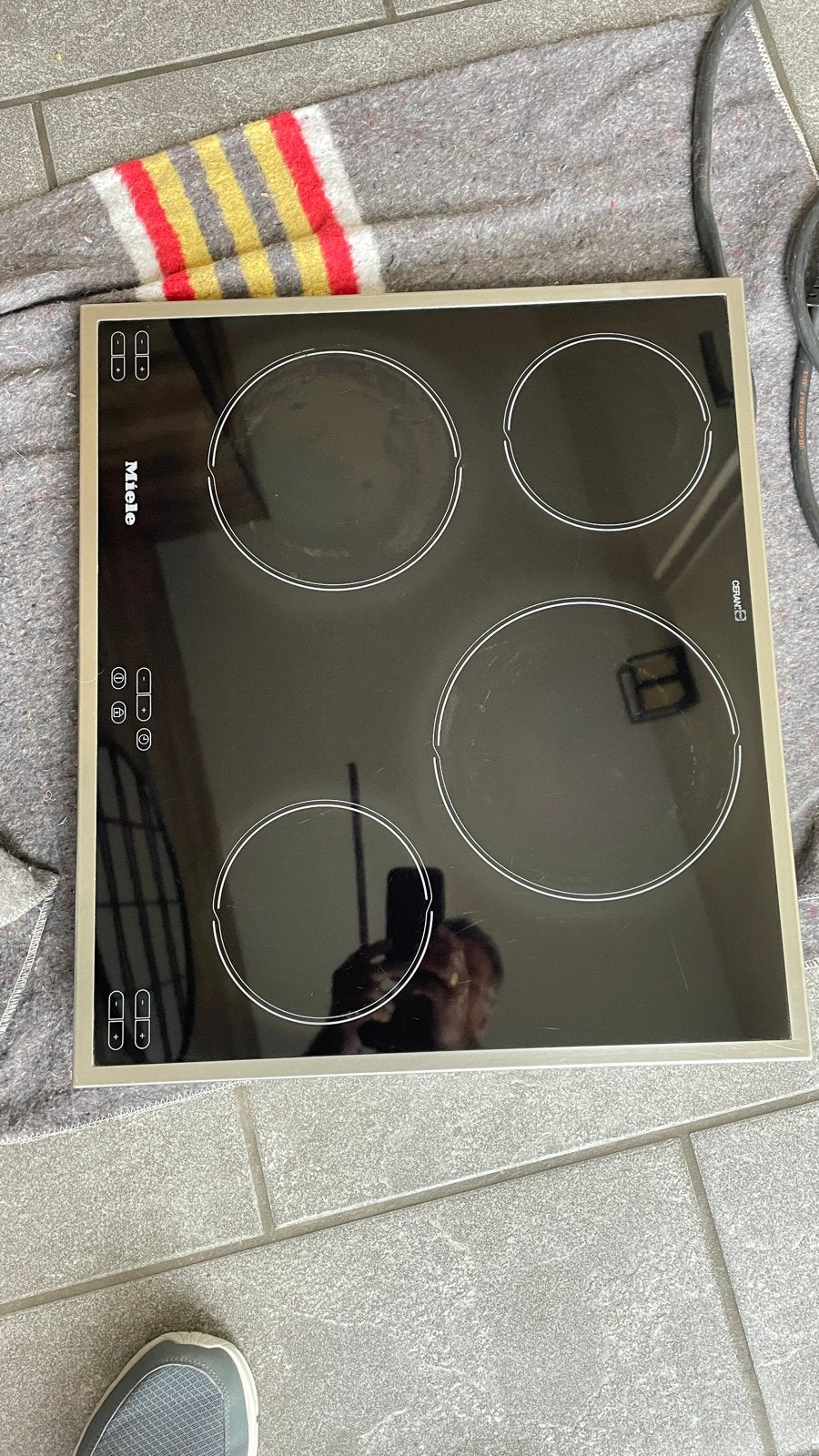 Miele KM 544 Keramische Kookplaat - 4 Kookzones, Ophalen, Gebruikt, 4 kookzones, Inbouw