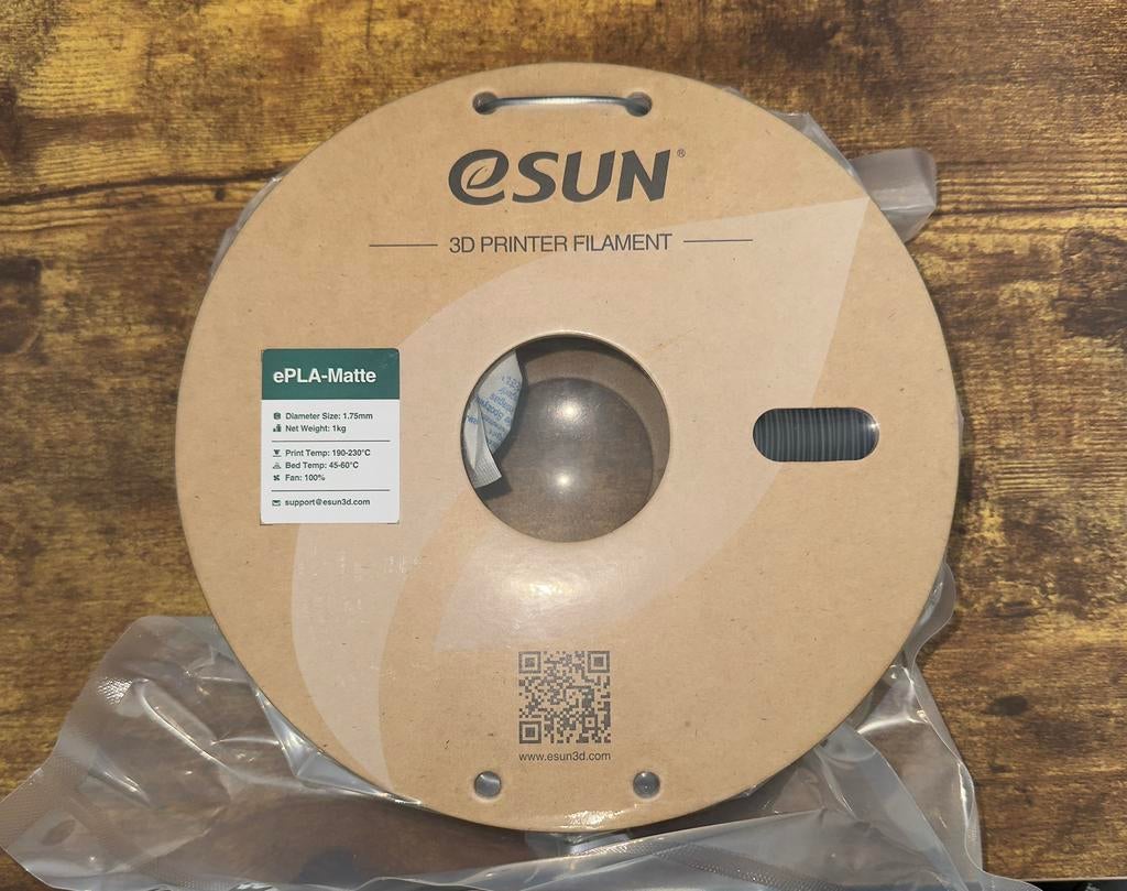 eSun ePLA-Matte 1.75mm 1kg Nat Zwart(Deep Black), Computers en Software, 3D-printerbenodigheden, Ophalen, Nieuw