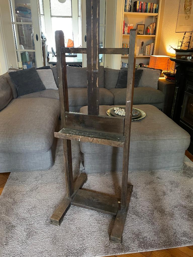 Karakteristieke vintage houten schildersezel – Verstelbaar, Ophalen, Gebruikt, Ezel
