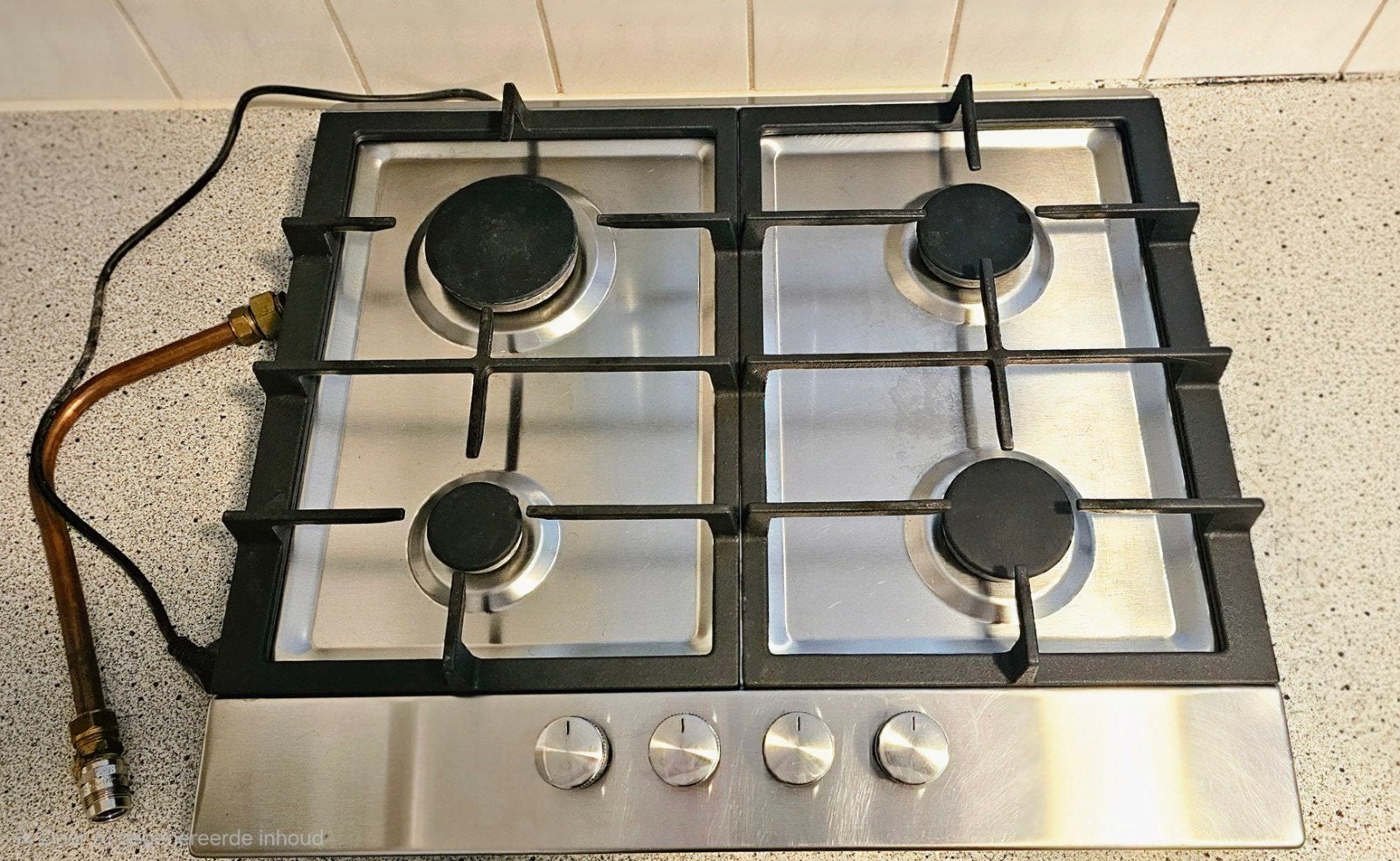 Inventum IKG6023GRVS/02 Inbouw Gasfornuis 4 Kookzones, Gebruikt, Inbouw, Gas, 4 kookzones