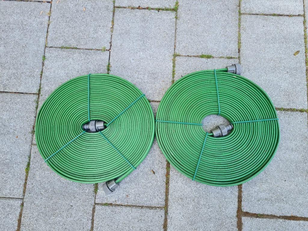 2x Gardena tuin irrigatie sproeislang 15 meter. zgan, Ophalen of Verzenden, Zo goed als nieuw, Tuinslang
