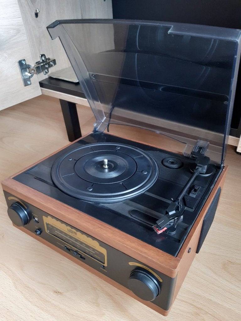 RETRO PLATENSPELER INCL.FM.RADIO KLEUR BRUIN, Ophalen, Gebruikt, Platenspeler, Technics