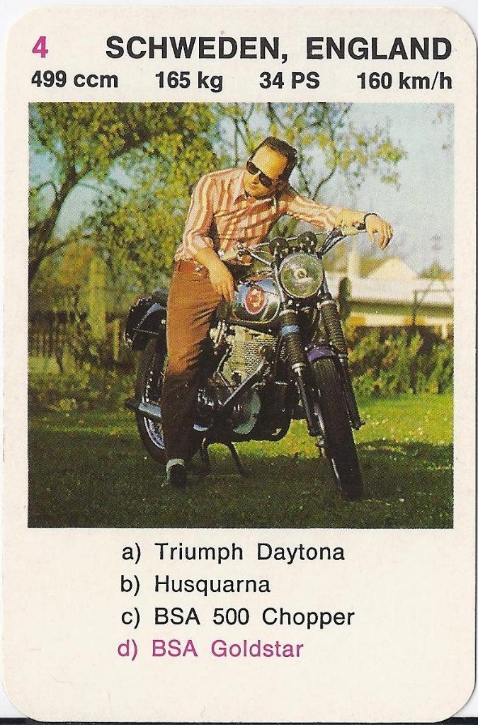 Kw2100 motorkaartje 4 -- bsa goldstar, Ophalen of Verzenden, Zo goed als nieuw, Motoren