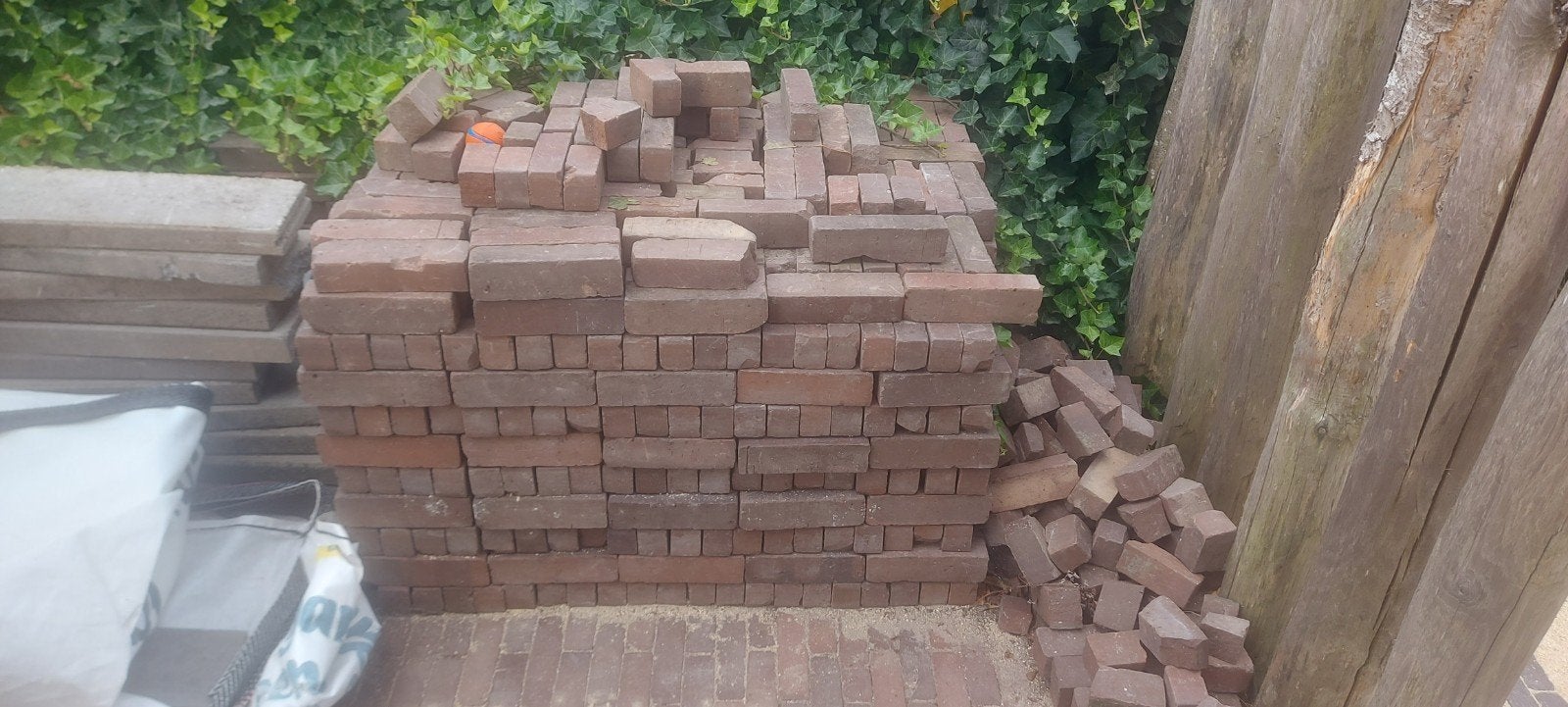 Gebakken waalformaat klinkers, gebruikt, ca. 8,5 m2, Tuin en Terras, Tegels en Klinkers, Ophalen, Gebruikt, 5 tot 10 m², Klinkers