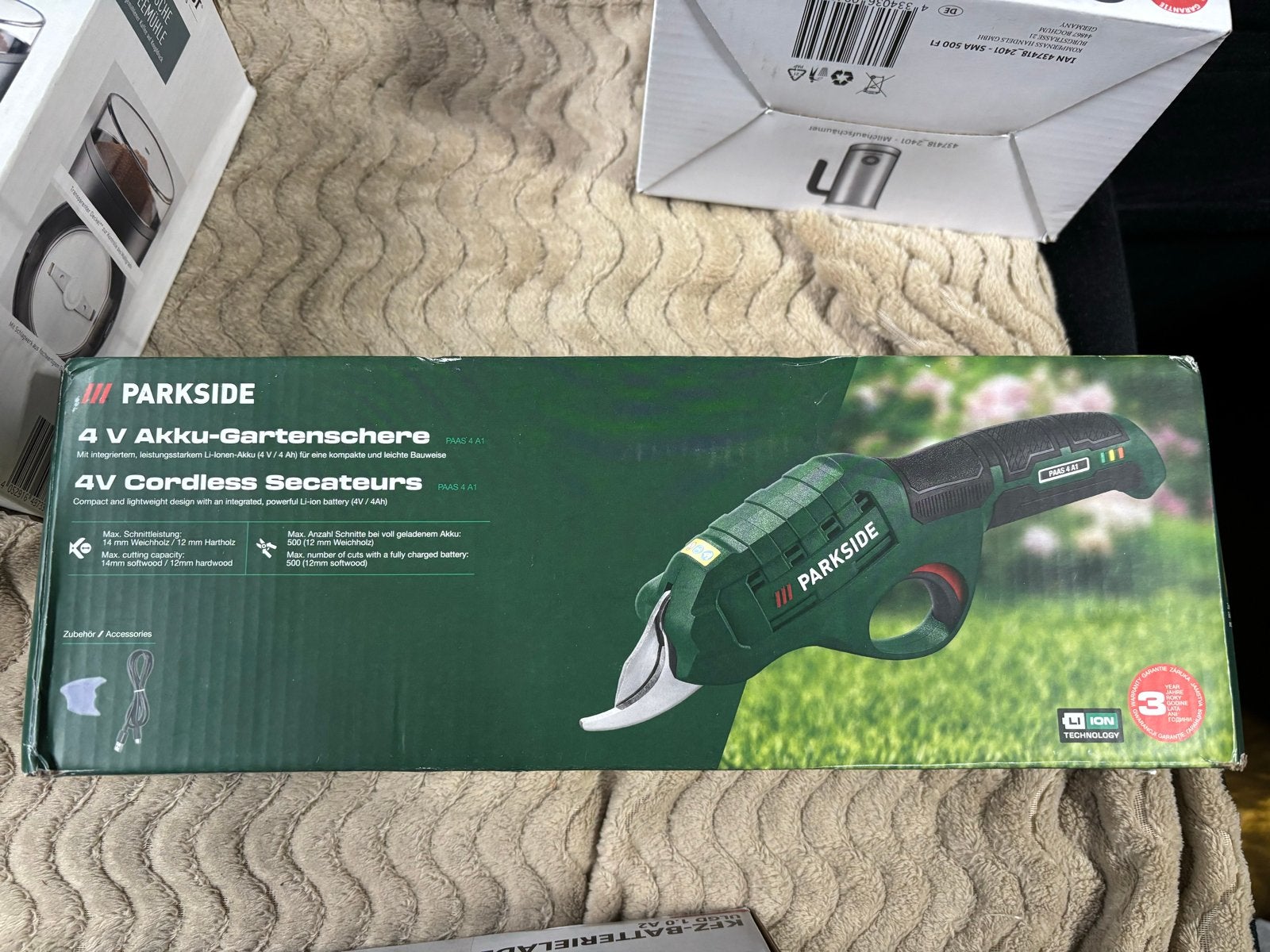 PARKSIDE 4V Accu-Gartenschaar - Nieuw in doos, Ophalen of Verzenden, Nieuw, Overige soorten