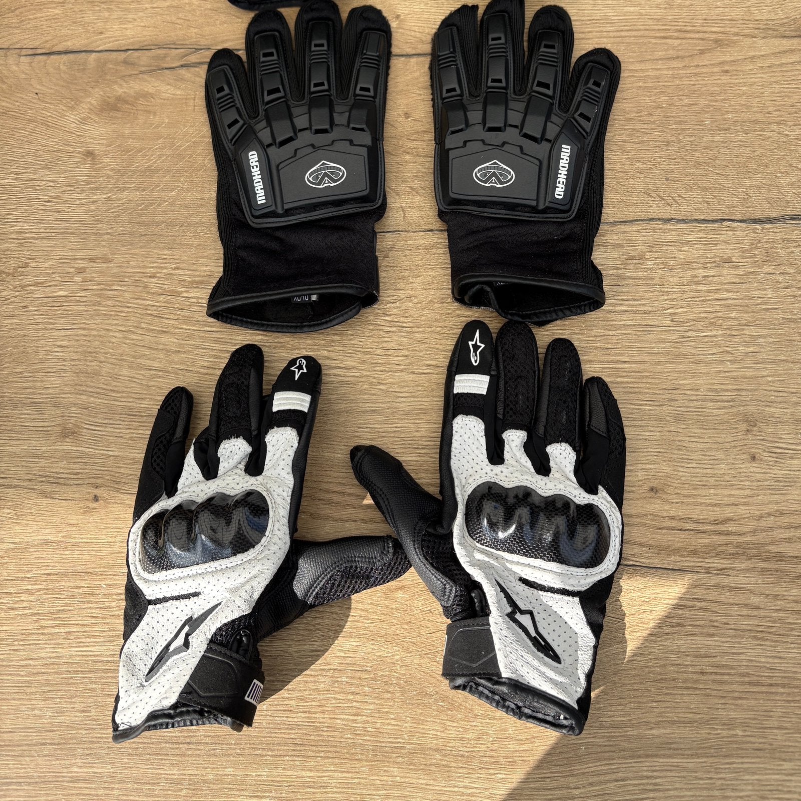 Motorhandschoenen set maat xl: Alpinestars en madhead, Ophalen of Verzenden, Tweedehands, Heren, Handschoenen