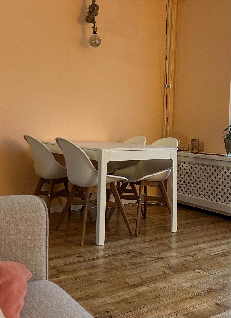 Ekedalen ikea tafel uitschuifbaar wit, Ophalen, Gebruikt, 100 tot 150 cm, 50 tot 100 cm
