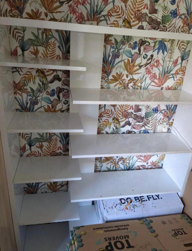 Witte hoogglans open kast, Ophalen, 25 tot 50 cm, 50 tot 100 cm