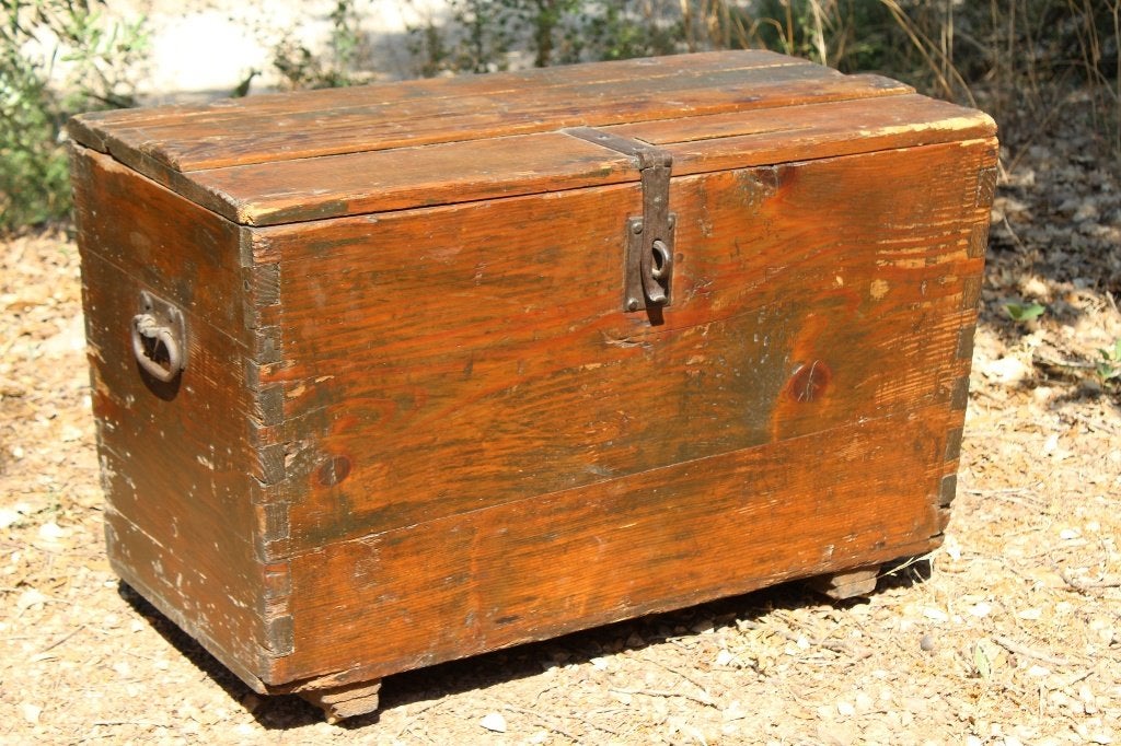 Brocante - Bourgondische opbergkist, 19e eeuw!, Huis en Inrichting, Ophalen, Gebruikt, 50 tot 100 cm, 50 tot 75 cm