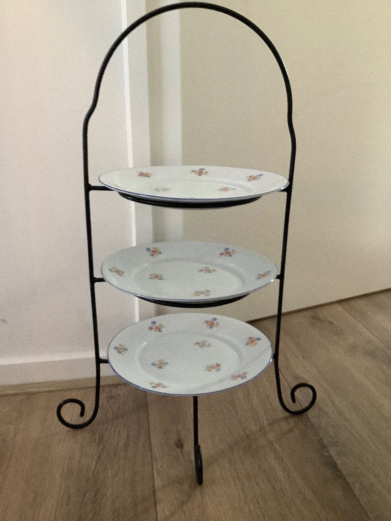 Etagere met 3 borden - perfect voor gebak en hapjes, Ophalen of Verzenden, Huis en Inrichting