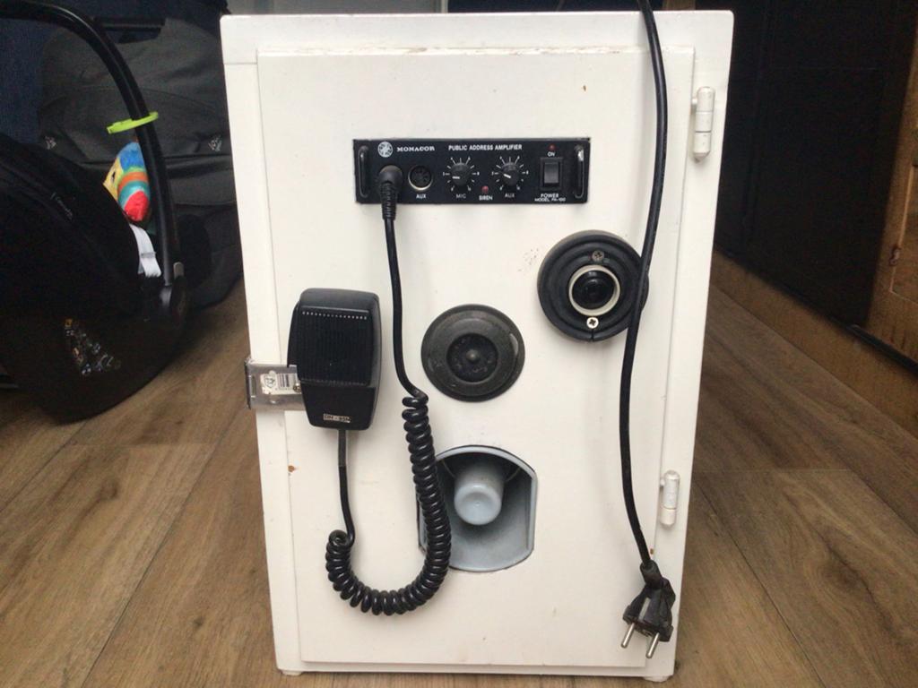 Monacor PA-100 Public Address Versterker met Microfoon, Audio, Tv en Foto, Versterkers en Receivers, Overige merken, Ophalen of Verzenden