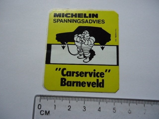 sticker oud Barneveld Auto Michelin bandenspanning garage, Ophalen of Verzenden, Zo goed als nieuw, Bedrijf of Vereniging