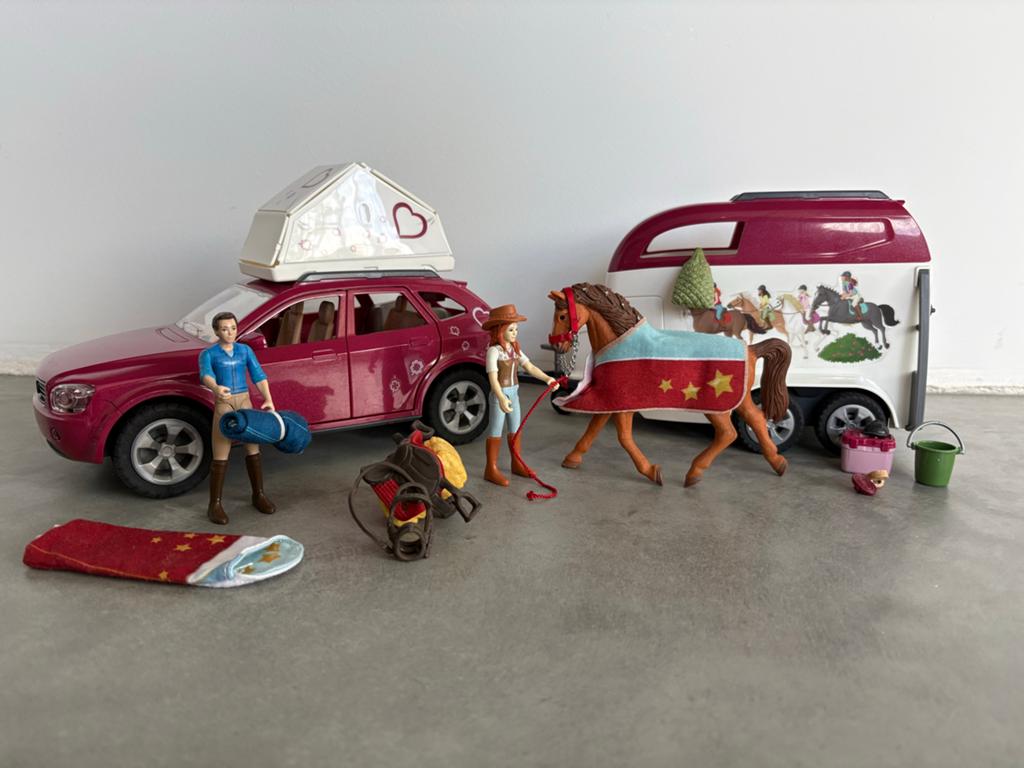 Schleich Set: Auto, Trailer & Accessoires, Ophalen of Verzenden, Zo goed als nieuw, Jongen of Meisje