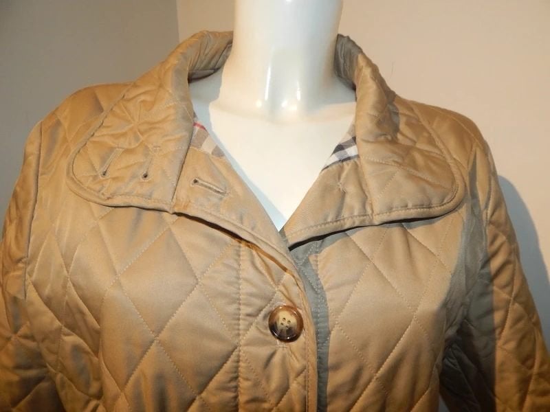 Burberry tussen jas beige ruit voering details met riem ZGAN, Maat 38/40 (M), Verzenden, Beige, Zo goed als nieuw
