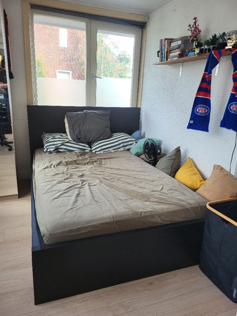 MALM bed IKEA 140 cm + 2 lades, Ophalen, Gebruikt, Zwart, 140 cm