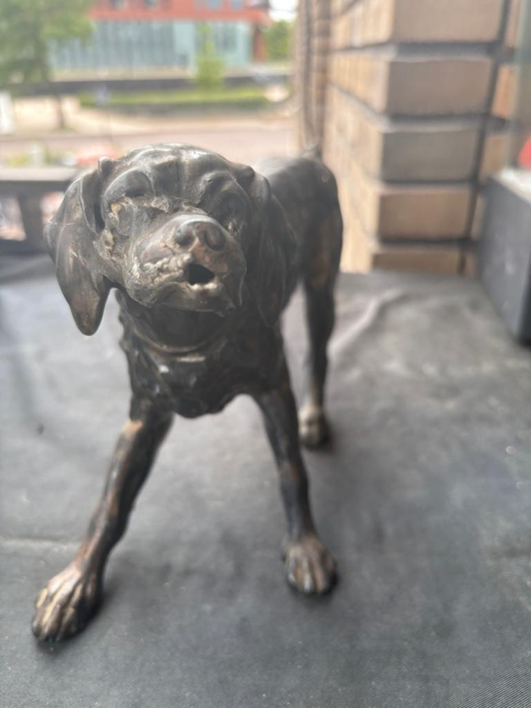 antiek bronzen beeld, Ophalen of Verzenden, Gebruikt, Mens