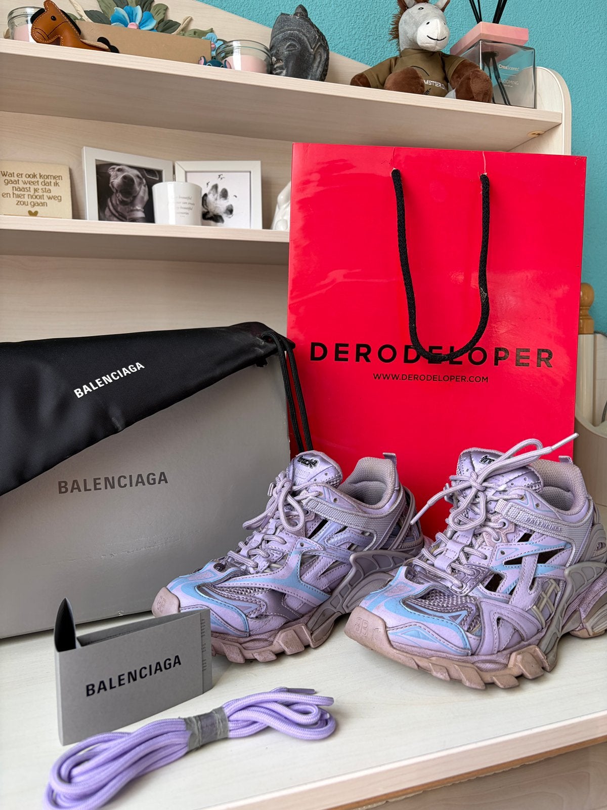 Balenciaga paarse track trainers maat 36., Kleding | Dames, Overige kleuren, Ophalen of Verzenden, Sneakers of Gympen, Zo goed als nieuw
