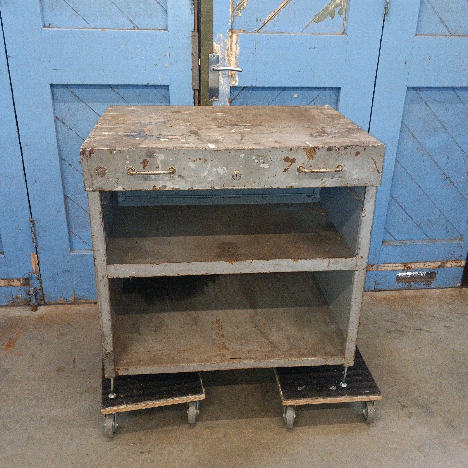 Oud metalen kast vintage, Ophalen, Gebruikt