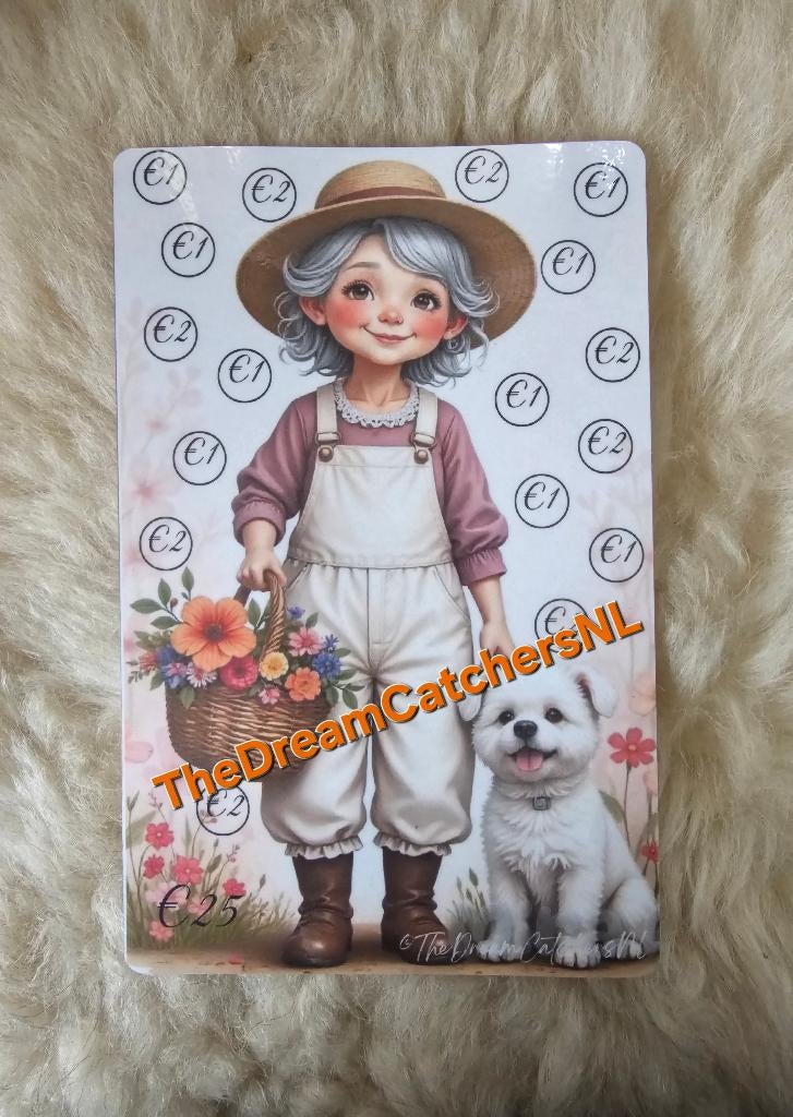 A5 challenge oma met hondje cashstuffing TheDreamCatchersNL, Ophalen of Verzenden, Nieuw, Kerst