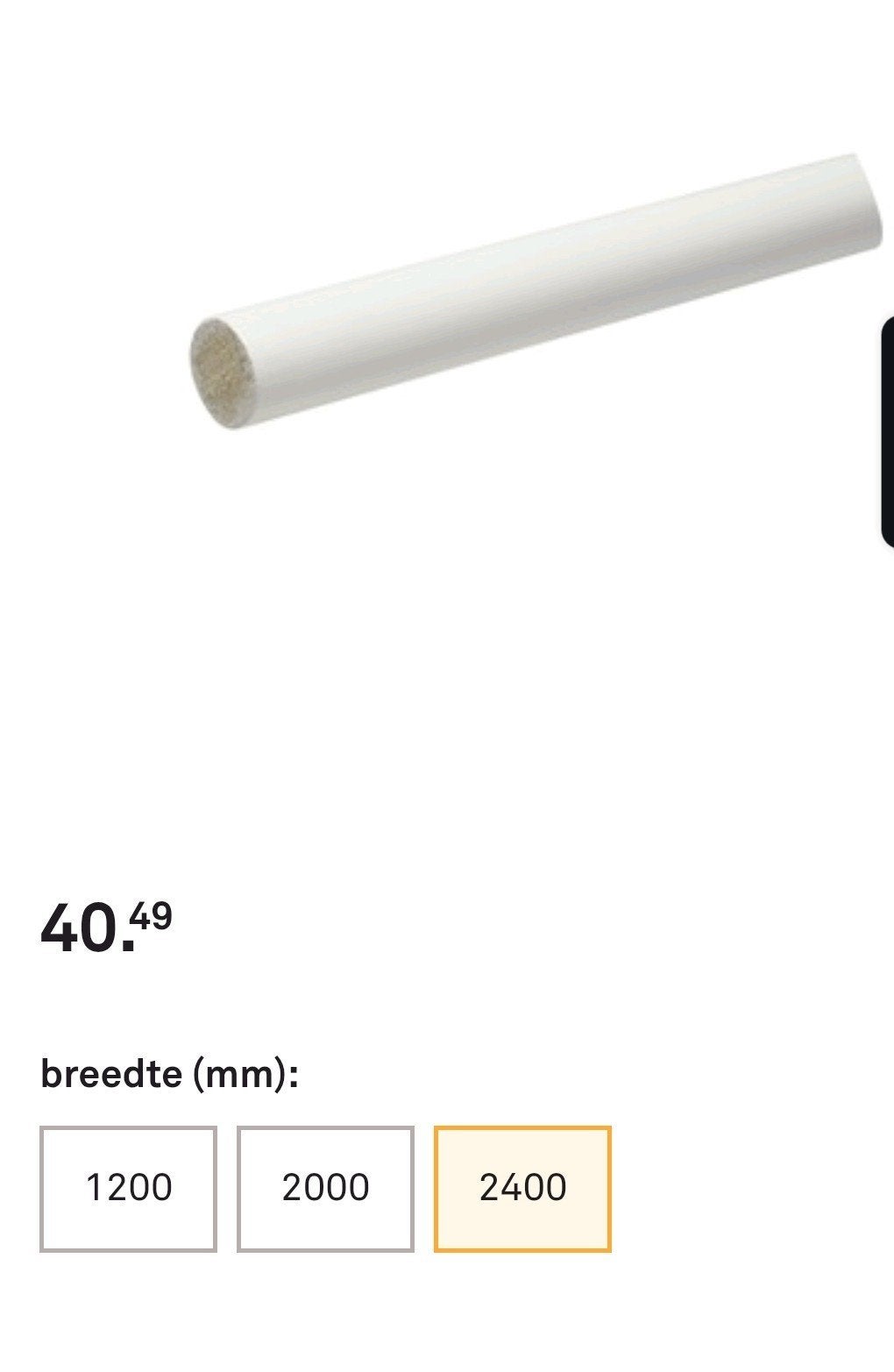 Gordijnroede wit hout 240 cm met oplegsteun en eindknoppen, Ophalen, Inclusief montageonderdelen, Wit, Nieuw