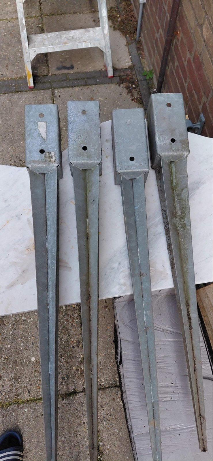 Paalhouder met Punt, Paalvoet, 4 nieuwe, Ophalen of Verzenden, Nieuw, 50 tot 100 mm, Overige typen