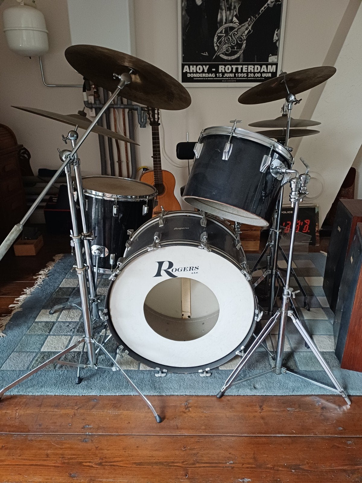 vintage  rogers drumstel big R, Ophalen, Gebruikt, Overige merken