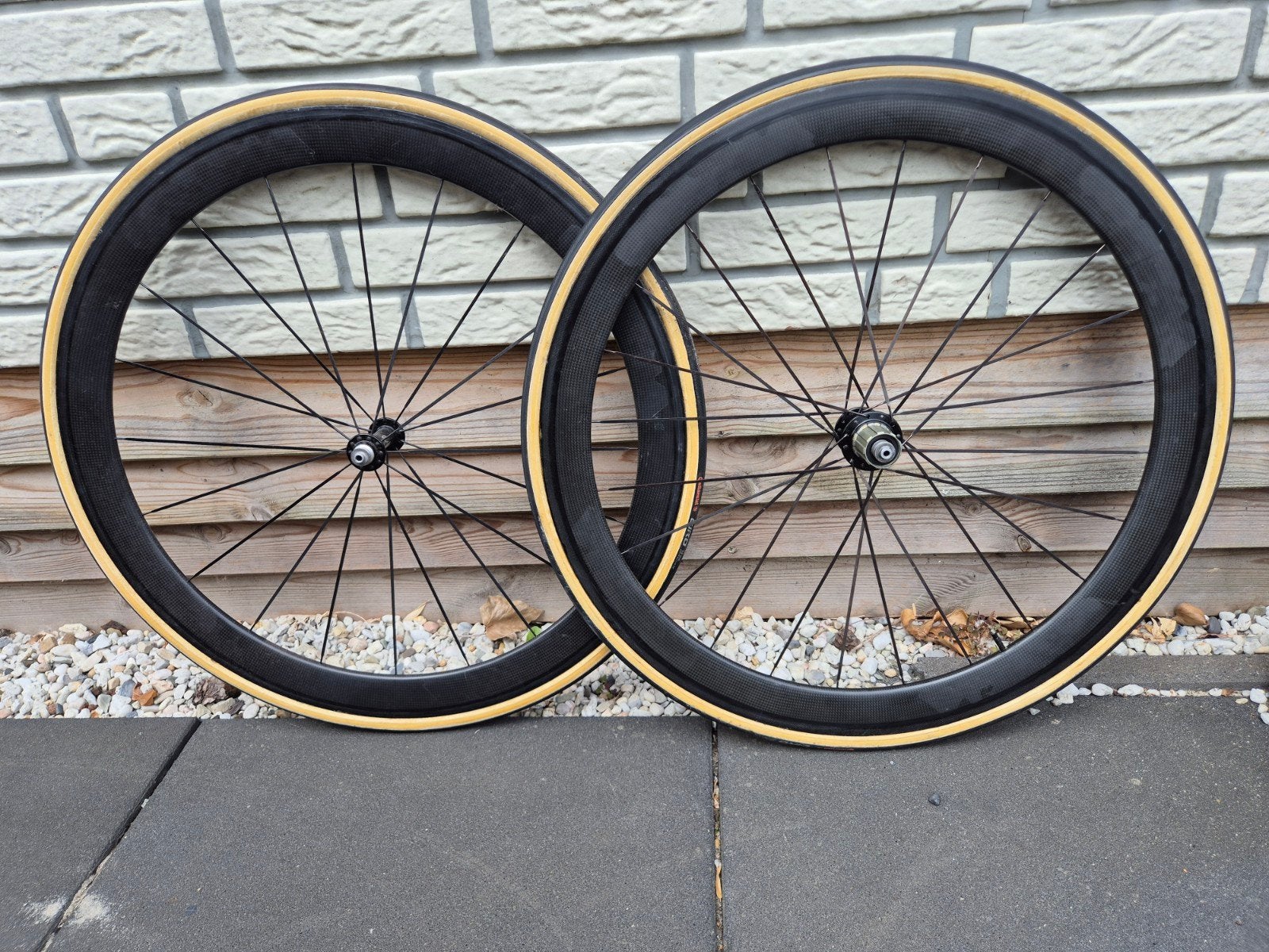 AANBIEDING !! Carbon Wielset met Nieuwe Tubes, Fietsen en Brommers, Fietsonderdelen, Racefiets, Zo goed als nieuw, Carbon, Ophalen