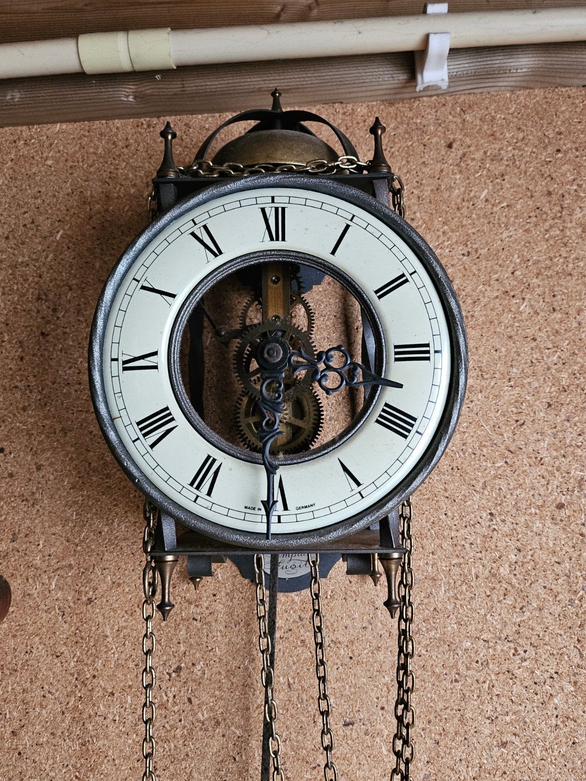 Antieke Tempus Fugit Wandklok - Made in Germany, Ophalen of Verzenden