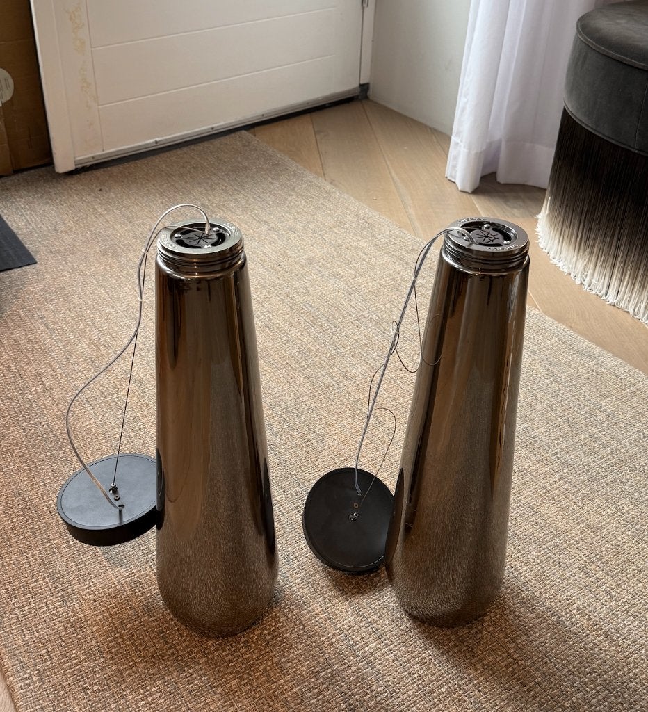 2x Diesel hanglamp Glass Drop by Foscarini, Ophalen, E27 (groot), Zo goed als nieuw, Glas