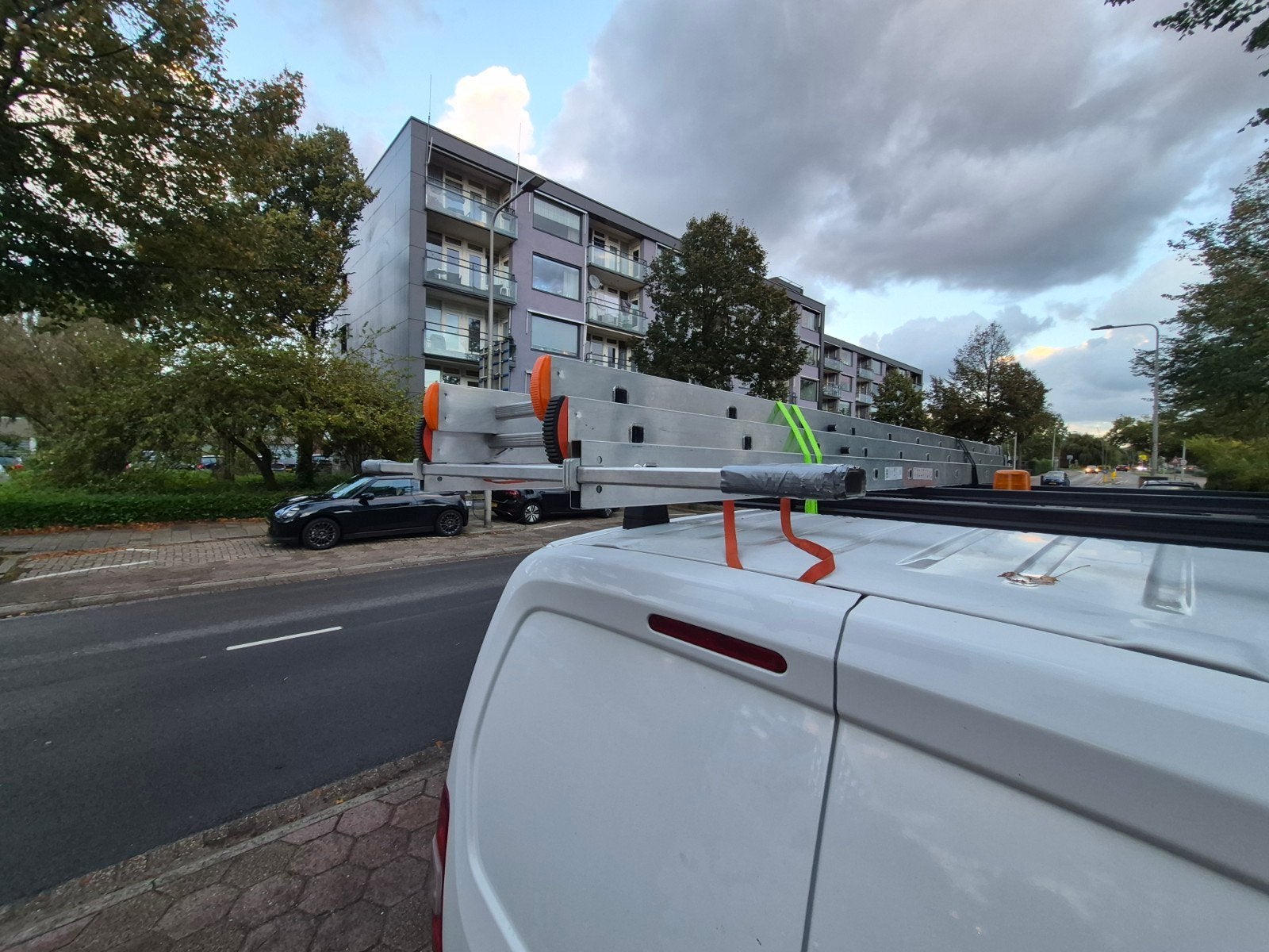 3-delige aluminium ladder, Doe-het-zelf en Verbouw, Ophalen, Gebruikt, Ladder, Opvouwbaar of Inschuifbaar