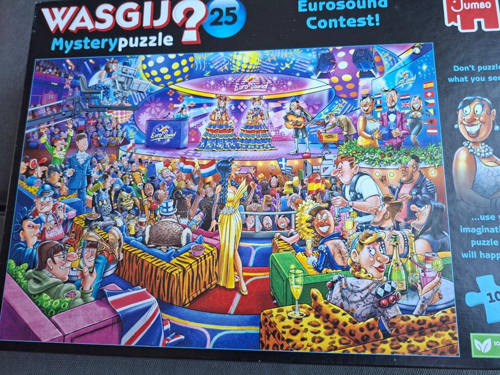 Wasgij mystery 25 Eurovisie Songfestival, Ophalen of Verzenden, 500 t/m 1500 stukjes, Zo goed als nieuw
