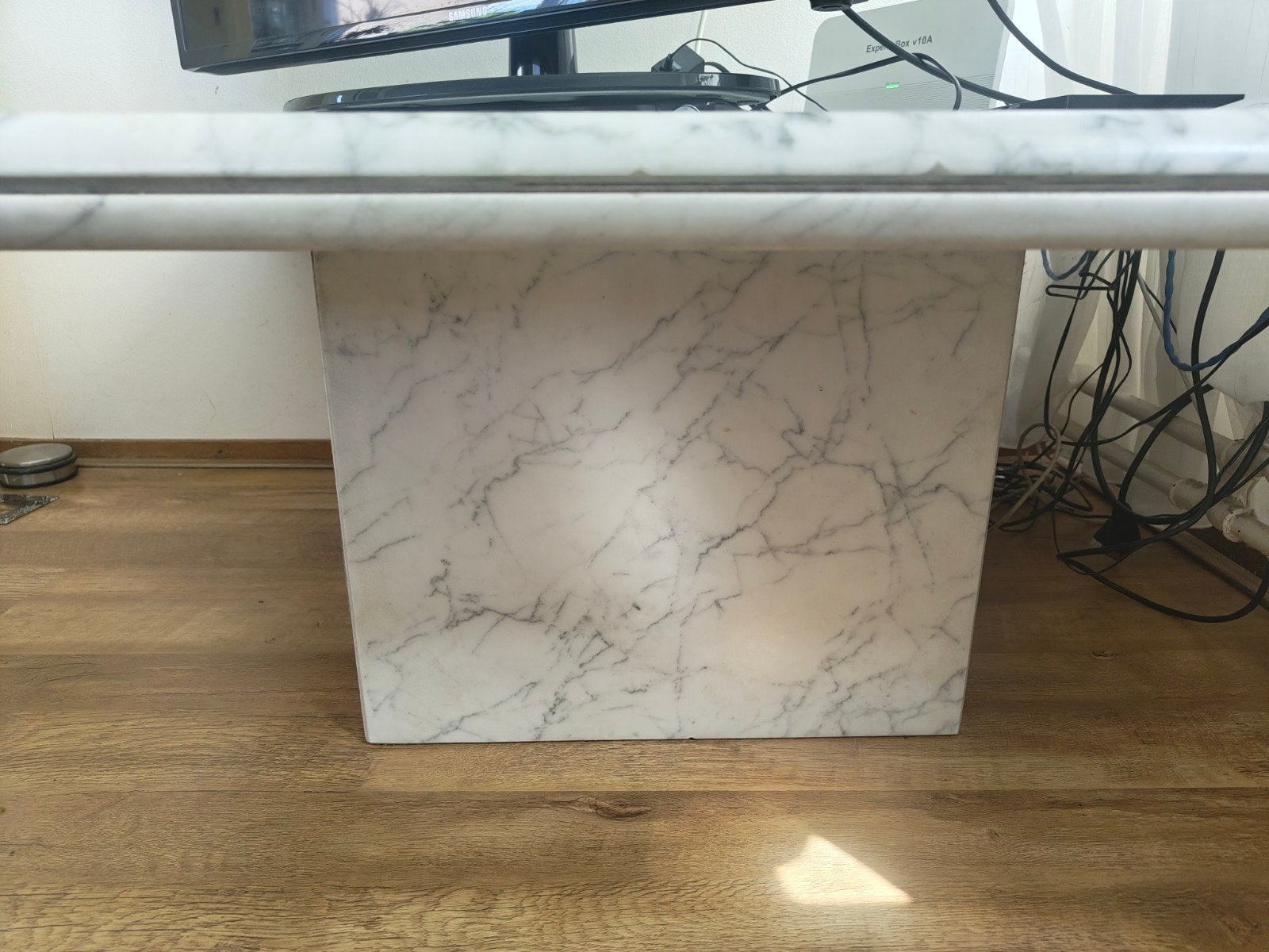 Marmeren salontafel / bijzettafel, Ophalen, Gebruikt, 100 tot 150 cm, Vintage