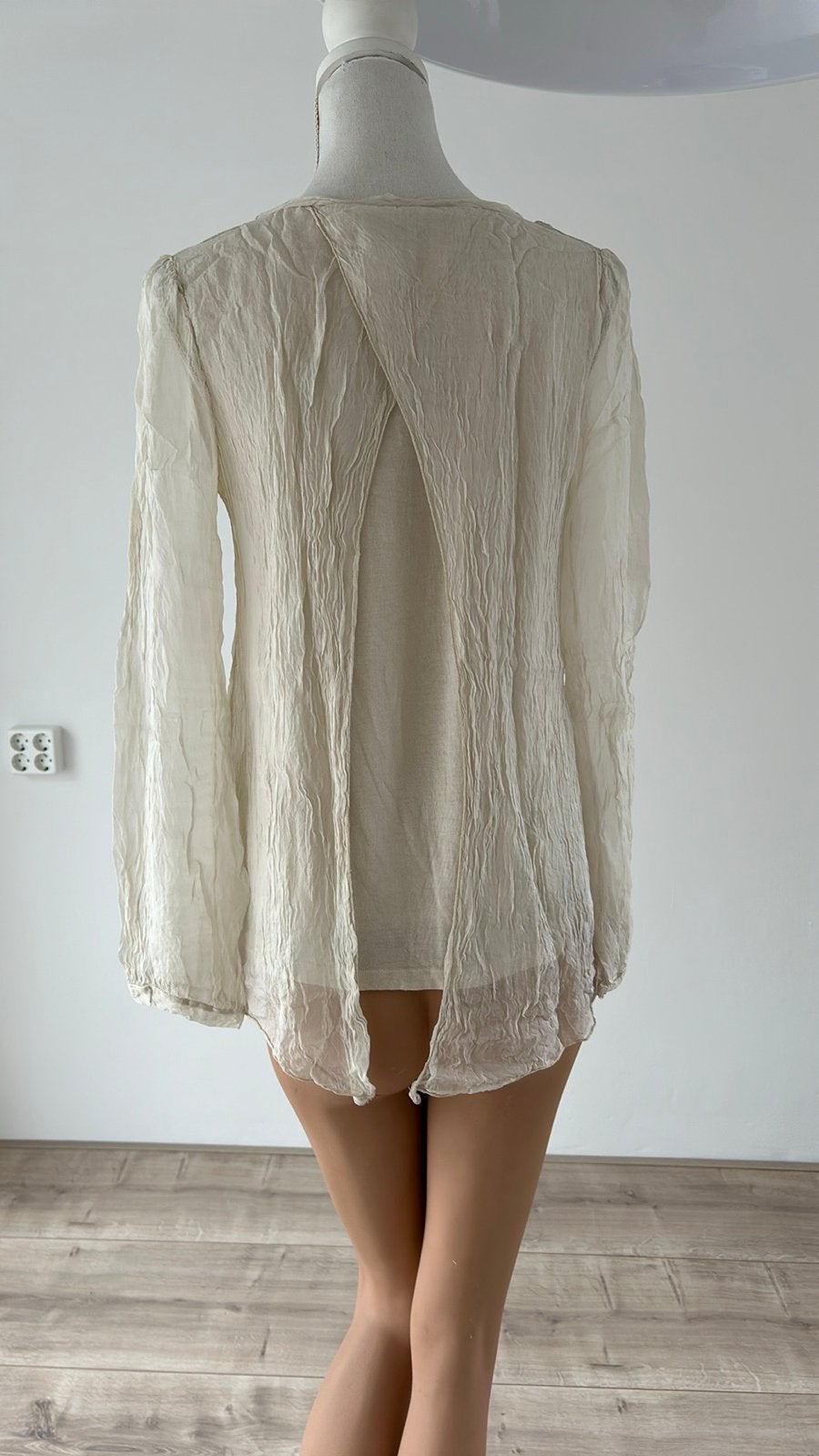 La Fée Maraboutée zijden blouse maat 44, Kleding | Dames, Beige, Maat 42/44 (L), Ophalen of Verzenden, Zo goed als nieuw