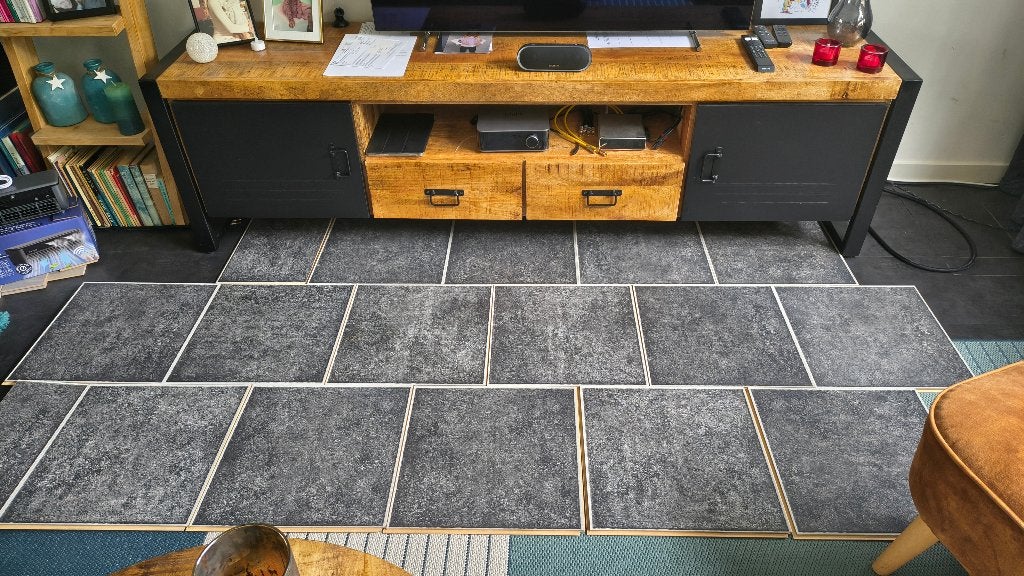 Houten vloertegels (beton\plavuizen look) clik, Ophalen, 30 cm of meer, Gebruikt, Minder dan 50 cm