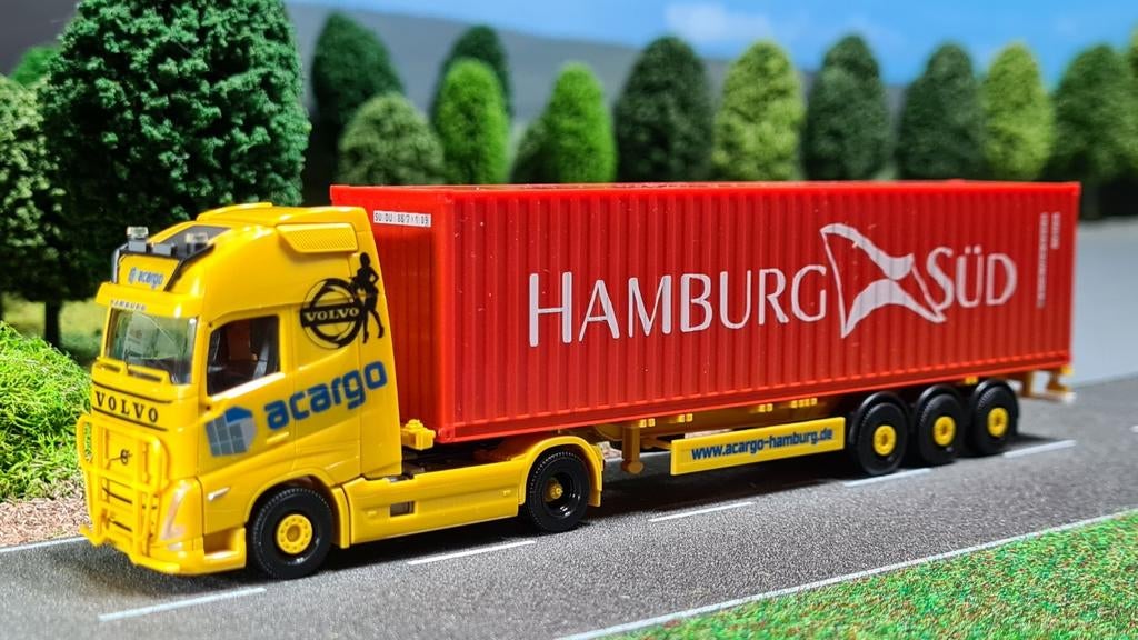 070 Herpa Acargo Hamburg-Süd Volvo containertrailer, Ophalen of Verzenden, Nieuw, Bus of Vrachtwagen, Herpa