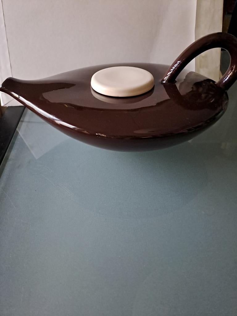 Nieuwe ASA Theepot - Bruin met Wit Deksel, Huis en Inrichting, Keuken | Keukenbenodigdheden, Nieuw, Ophalen of Verzenden