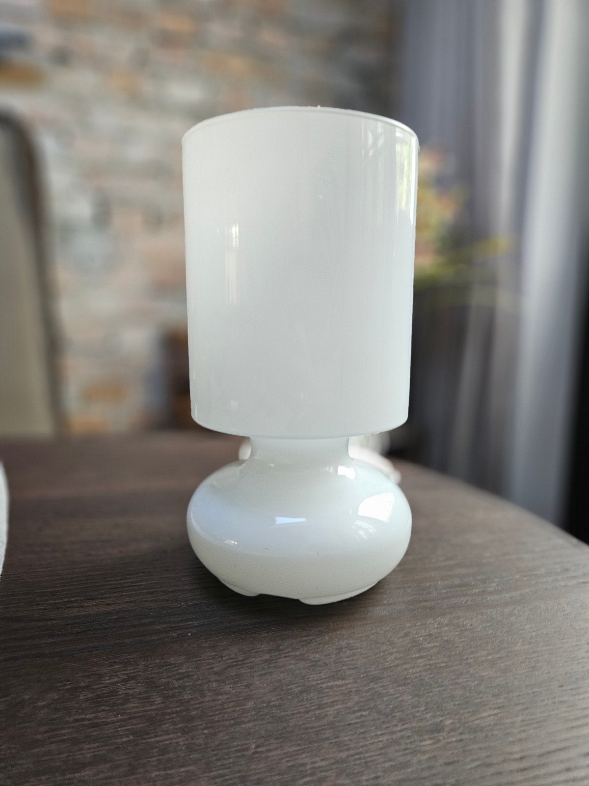 IKEA Lykta Tafellamp - Wit Glas - Modern Design, Gebruikt, Met schakelaar, E14 (klein), Wit