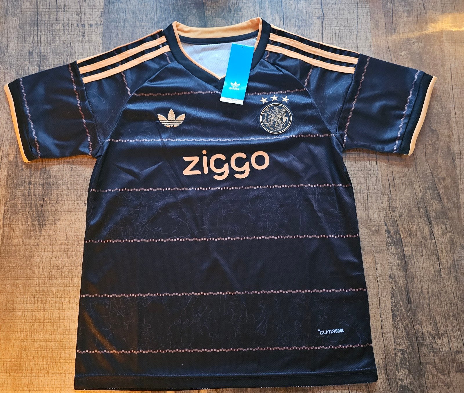 Ajax kids setje (Shirt + Broek) - Zwart/Goud, Maat XS of kleiner, Ophalen of Verzenden, Nieuw, Trainingspak