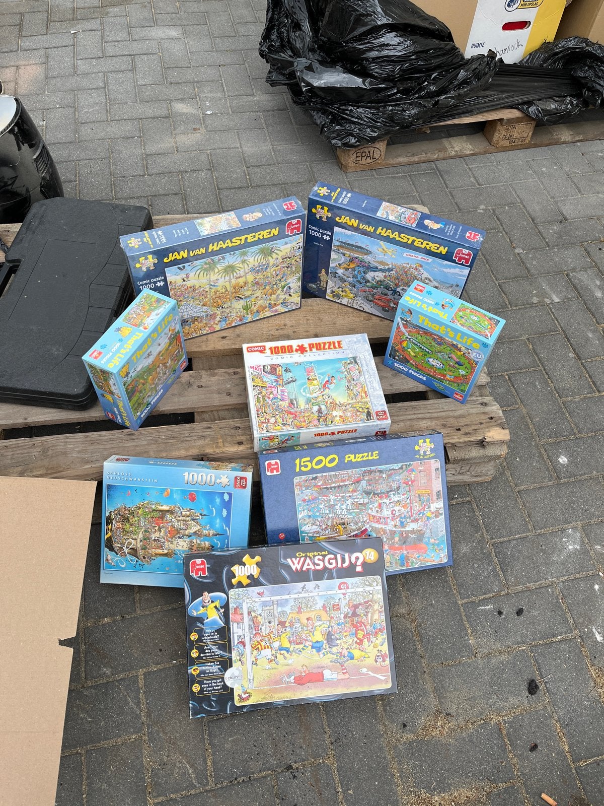 Diverse puzzels: Jan van Haasteren, Wasgij, 1000-1500 stukje, Ophalen, 500 t/m 1500 stukjes, Gebruikt, Legpuzzel