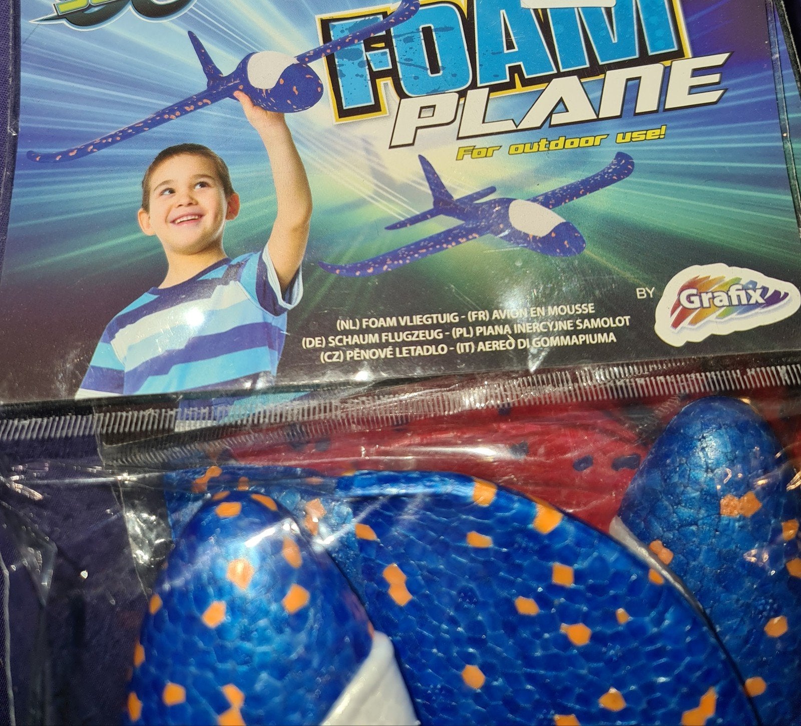 2 Grafix Foam Vliegtuigen in plastic samen voor 12,50 euro, Ophalen of Verzenden, Nieuw
