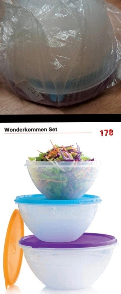 Tupperware Wonderkommenset 3-delig (kleur: zie omschrijving), Overige kleuren, Nieuw, Ophalen of Verzenden, Met deksel