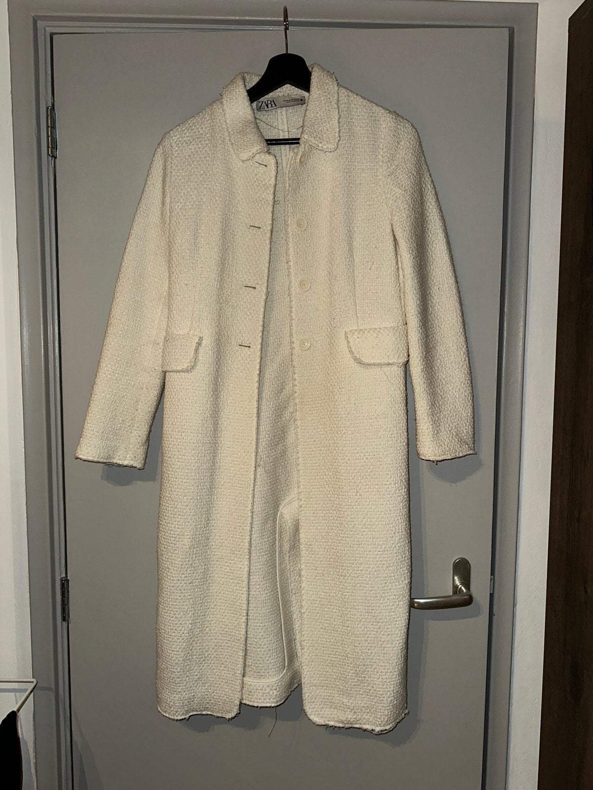 Zara Bouclé Jas Creme Maat XS, Ophalen of Verzenden, Nieuw, Maat 34 (XS) of kleiner, Overige kleuren