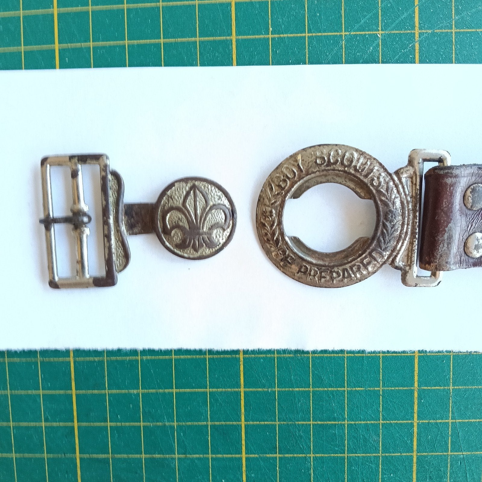 Vintage Boy Scouts Riem met Gesp - Leer, Antiek en Kunst, Ophalen of Verzenden, Heren, Boy Scouts