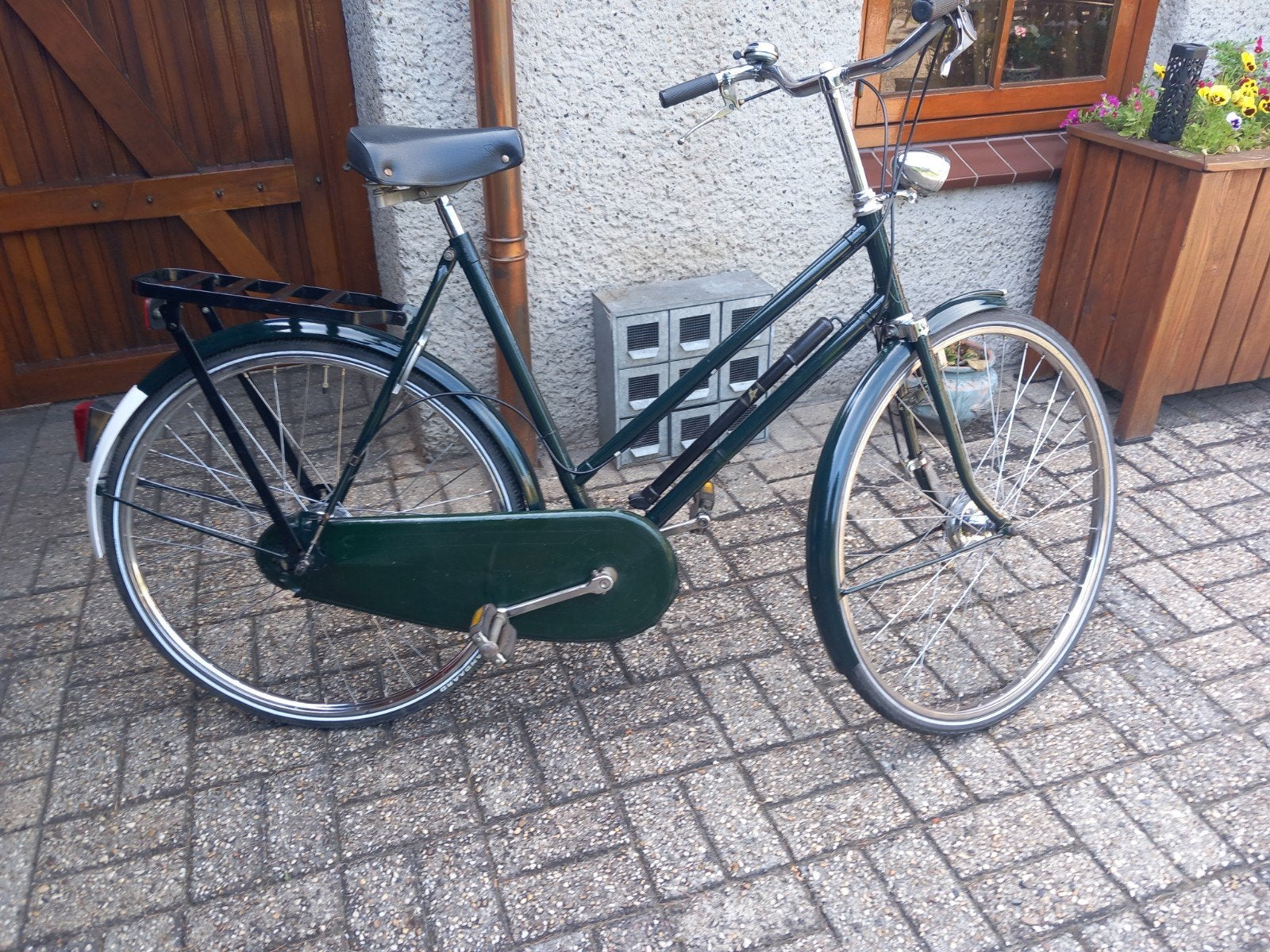 Vintage Damesfiets (1982) met Lepelslot - Groen, Fietsen en Brommers, Ophalen, Versnellingen, Batavus, Trommelrem
