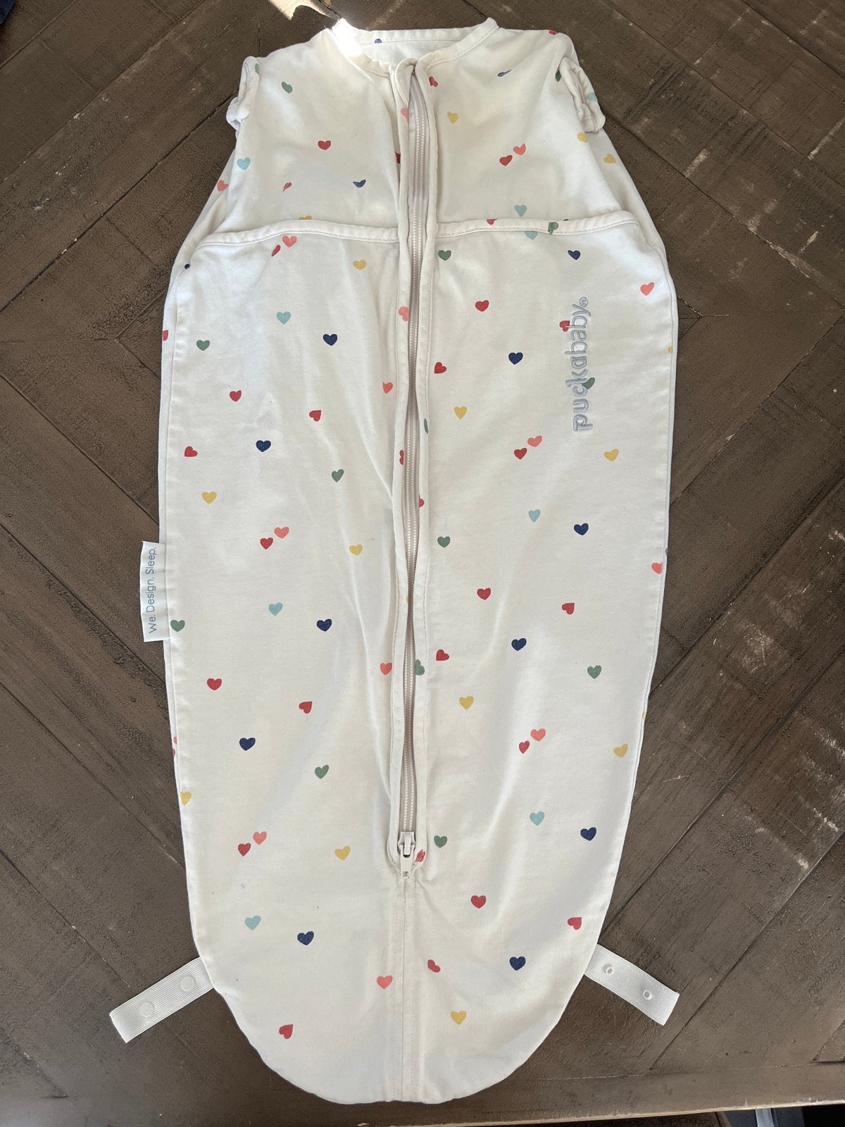 Puckababy mini 3-6 maanden met ritsen voor armen, Kinderen en Baby's, Gebruikt, Puckababy, Ophalen of Verzenden, Meerkleurig